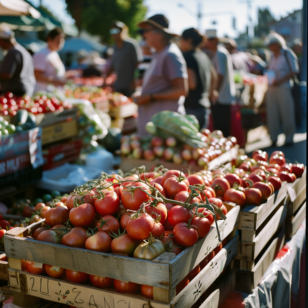 Produce displayed at a market